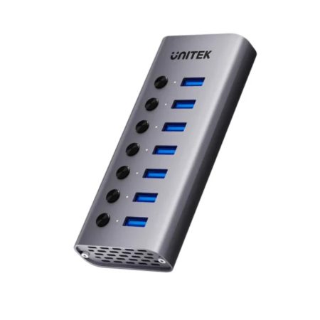 UNITEK H1314A01-EU 7-IN-1 INDIVIDUAL SWITCHES HUB BC1.2 FAST CHARGING ALUMINUM