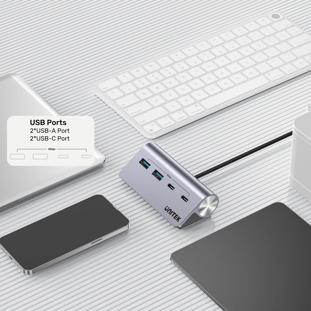 UNITEK-H1337AGY01-uHUB-Q4-4-in-1-USB-C-Hub-04 - One Chip Computers
