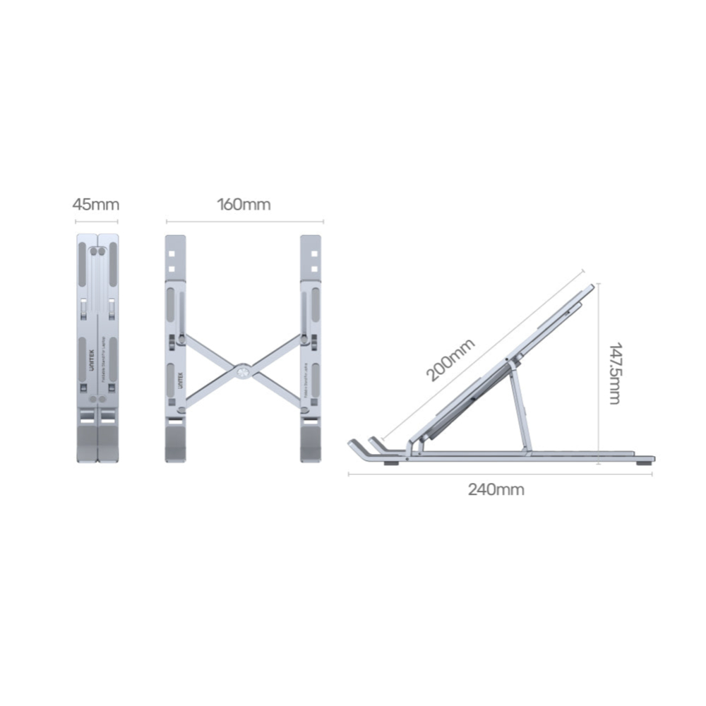 UNITEK-OT155SL-Mechanical-Foldable-Laptop-Stand-Portable-10-1 - One Chip Computers