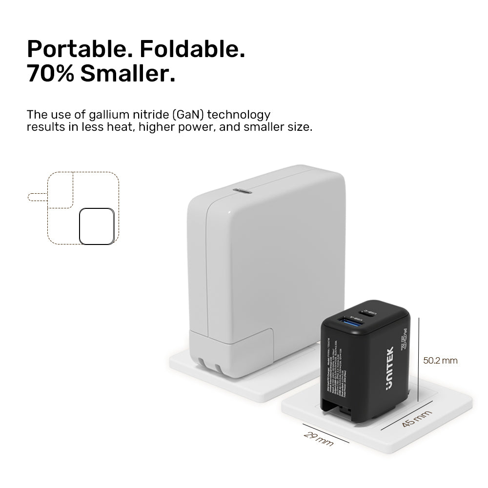 UNITEK-P1119A-35W-GaN-Wall-Charger-US-EU-UK-Plugs-07 - One Chip Computers Unitek P1119A 35W GaN Power Delivery Fast Travel Charger.