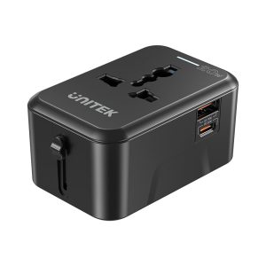 UNITEK P1120ABK01 UNIVERSAL TRAVEL ADAPTER 20W 1XUSB-C, 1XUSB A