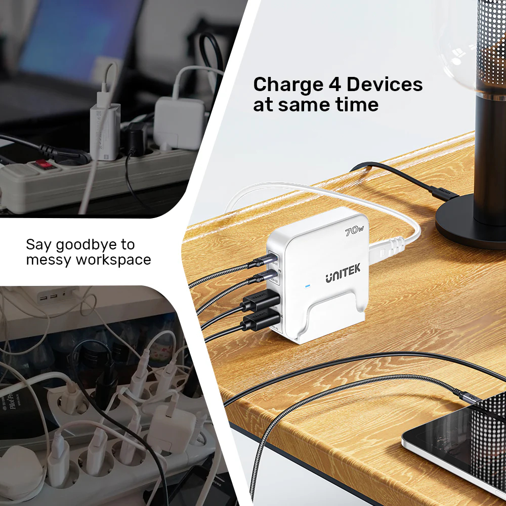 UNITEK-P1228ABK01-EU-70W-Desktop-GaN-Charging-Station-03 - One Chip Computers
