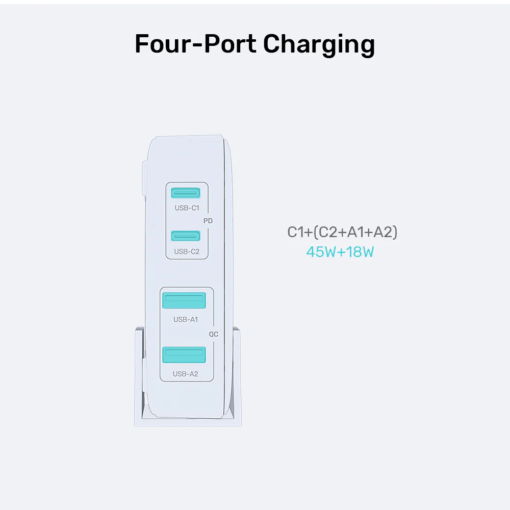 UNITEK-P1228ABK01-EU-70W-Desktop-GaN-Charging-Station-10 - One Chip Computers