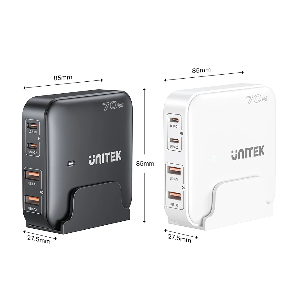 UNITEK-P1228ABK01-EU-70W-Desktop-GaN-Charging-Station-11 - One Chip Computers