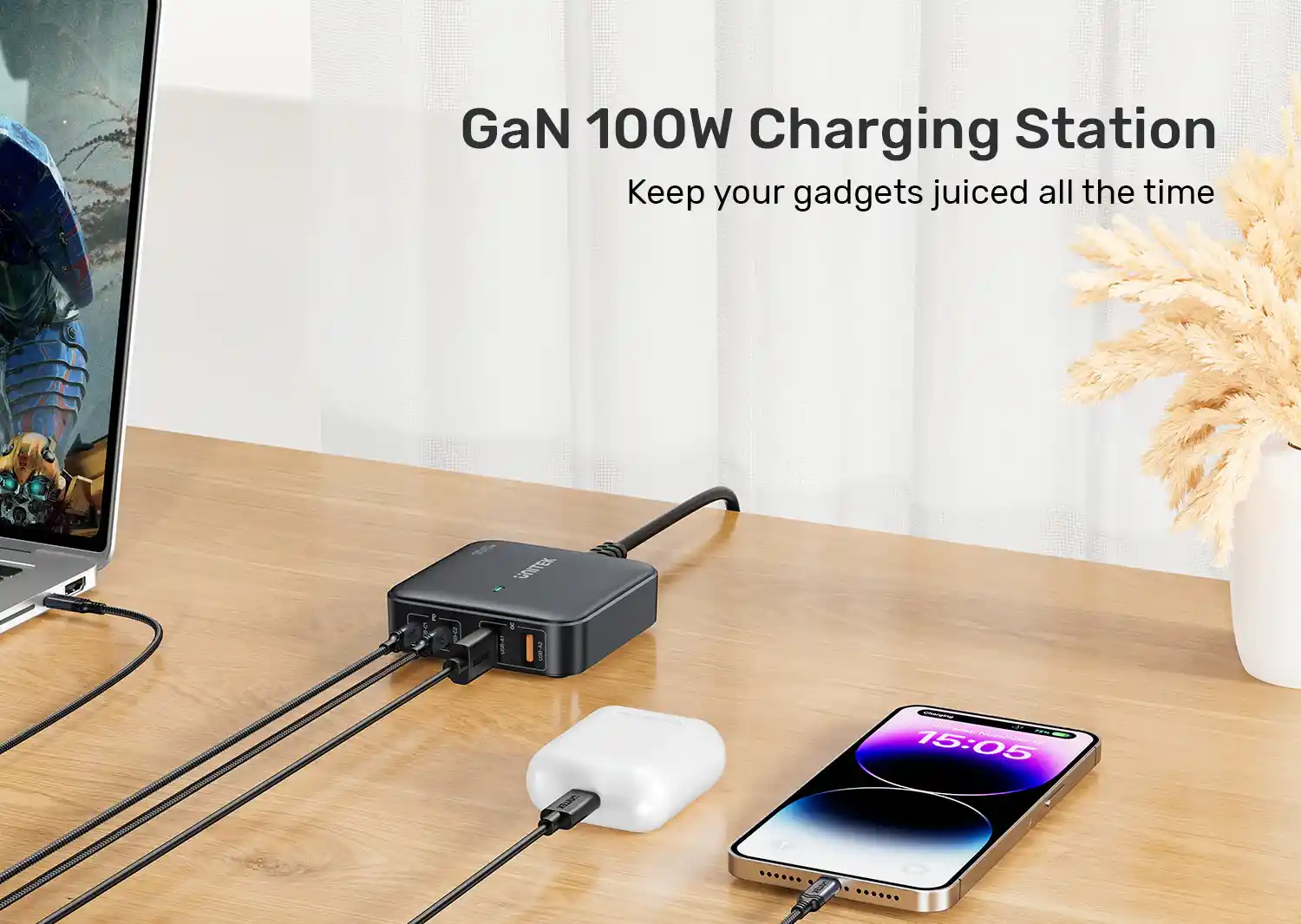 UNITEK P1229ABK01 100W GaN Charging Station