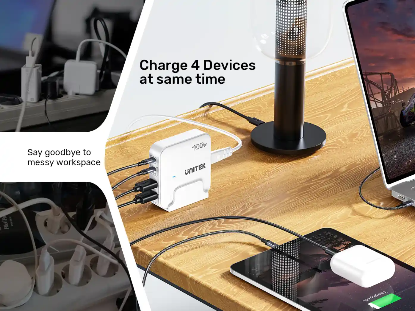 UNITEK P1229ABK01 100W GaN Charging Station
