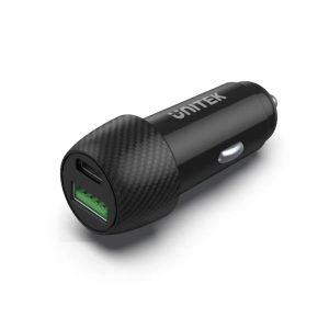 UNITEK P1400A POWERTRAIN DUO 38W 2-PORT CAR CHARGER PLUS QC3.0 18W