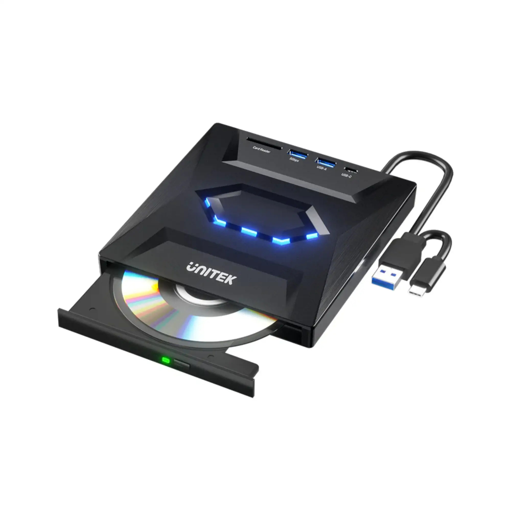 UNITEK-T1037A01-External-Optical-Drive-with-5-in-1-Hub - One Chip Computers