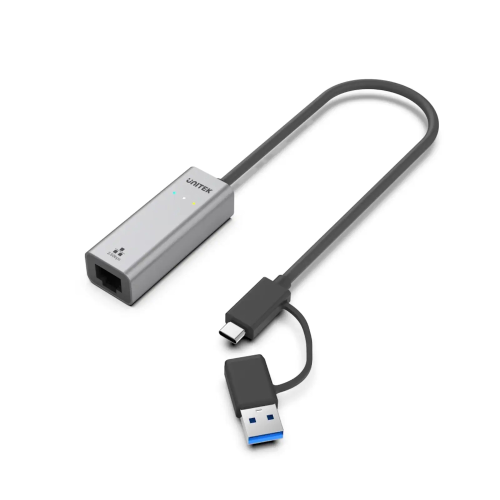 UNITEK-U1313C-Hybrid-USB-C-USB-A-to-25G-Gigabit-Ethernet-Adapter - One Chip Computers