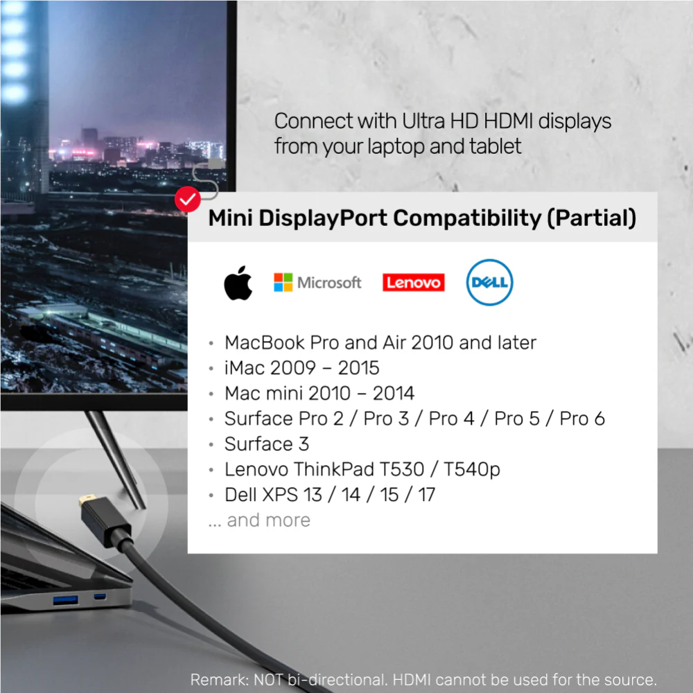 UNITEK-V1152A-Mini-DisplayPort-to-HDMI-Cable-2-Meter-06 - One Chip Computers