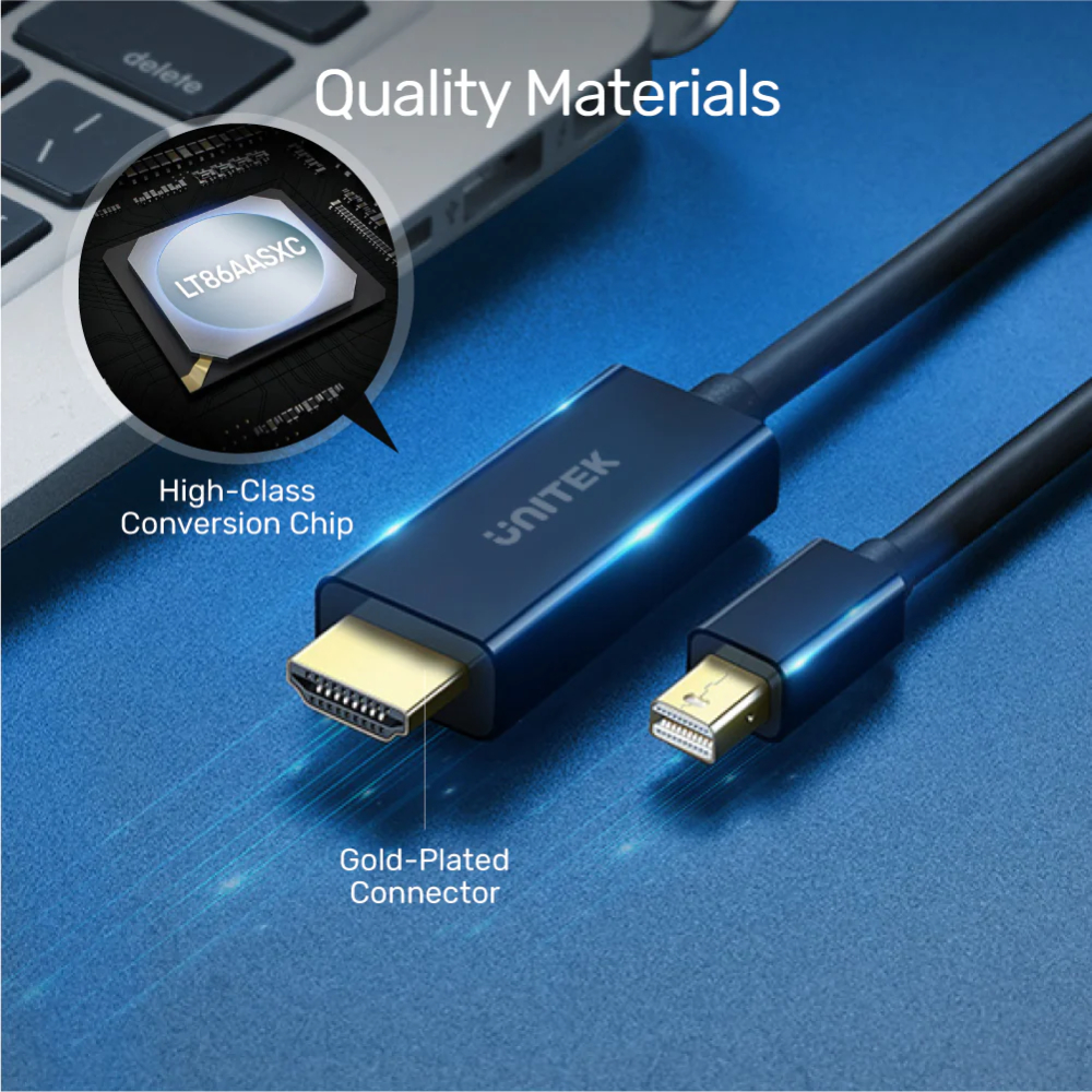 UNITEK-V1152A-Mini-DisplayPort-to-HDMI-Cable-2-Meter-09 - One Chip Computers