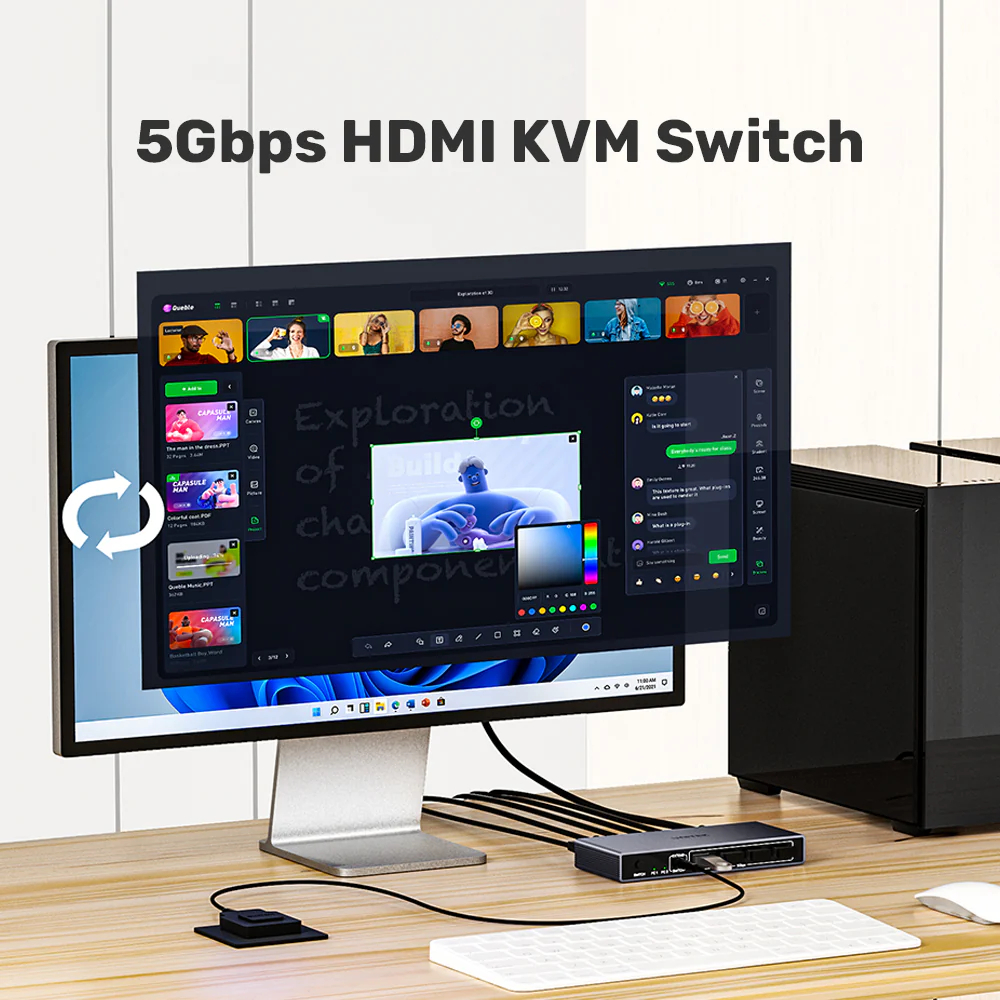 UNITEK-V1309AGY01-EU-HDMI-KVM-Switch-4K60Hz-03 - One Chip Computers