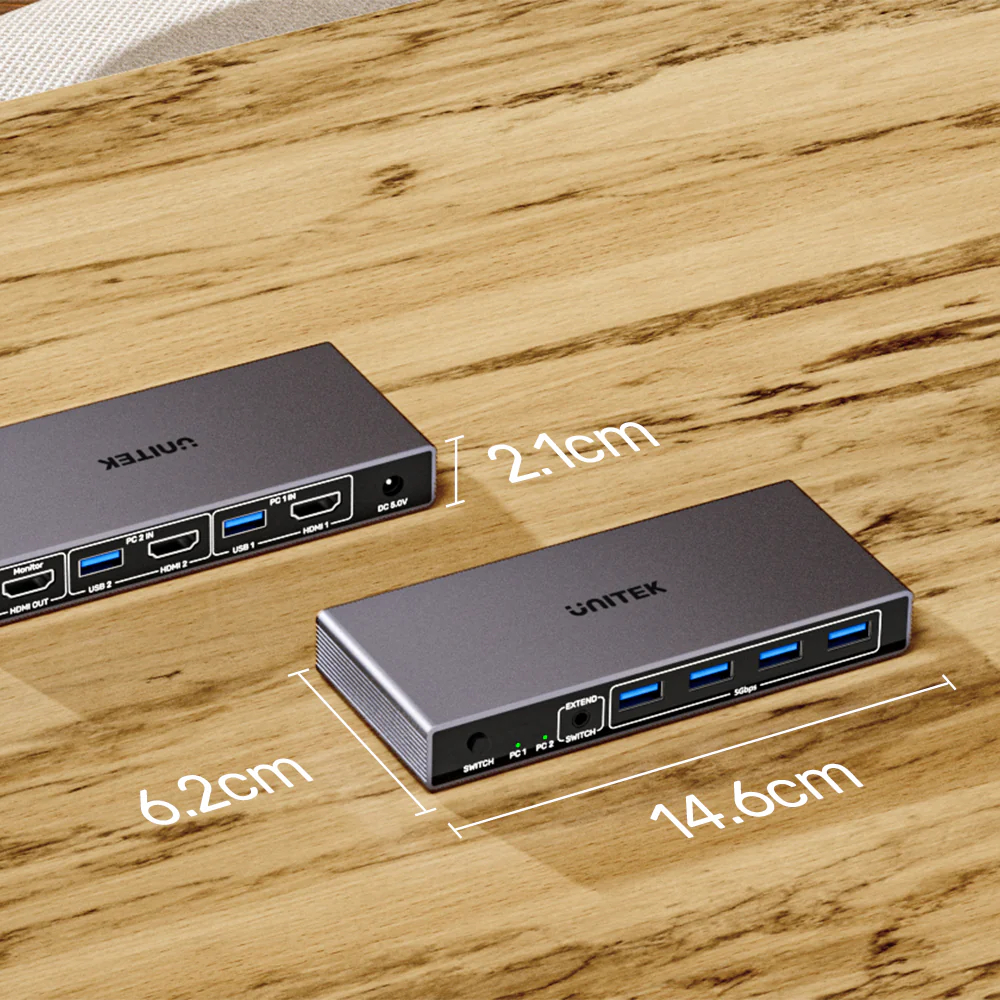 UNITEK-V1309AGY01-EU-HDMI-KVM-Switch-4K60Hz-06 - One Chip Computers