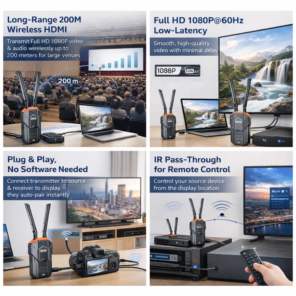 UNITEK-V176A-Wireless-HDMI-Transmitter-Receiver-Kit-200M-Range-03 - One Chip Computers