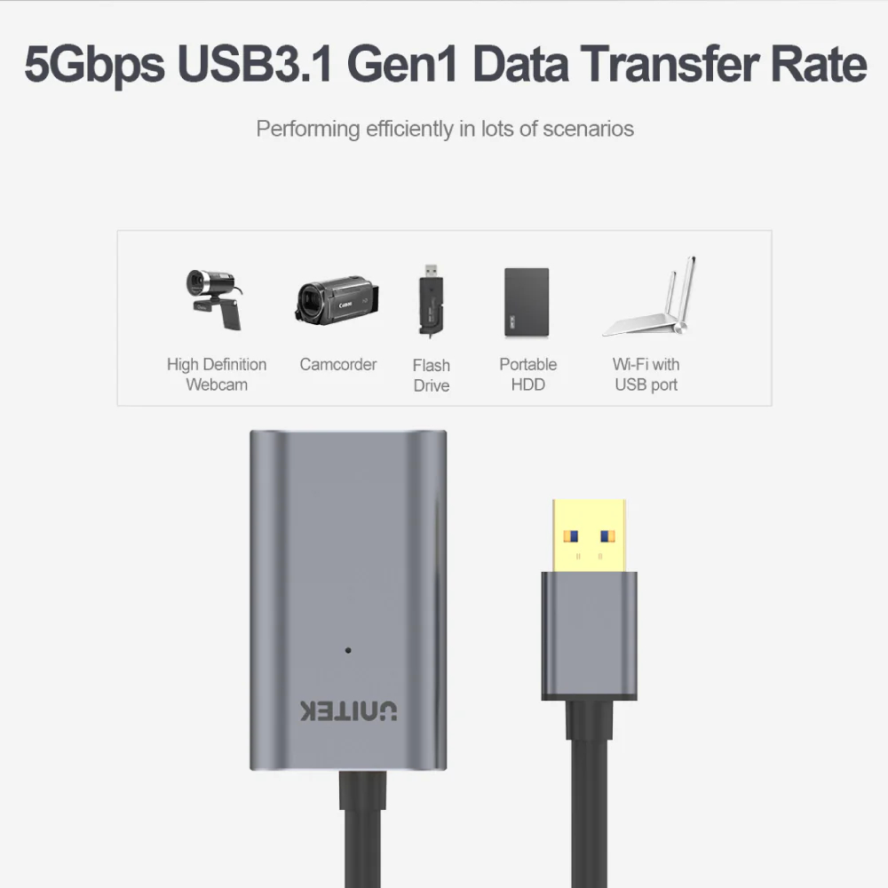 UNITEK-Y-3005-USB-30-Extension-Cable-with-Signal-Booster-05 - One Chip Computers