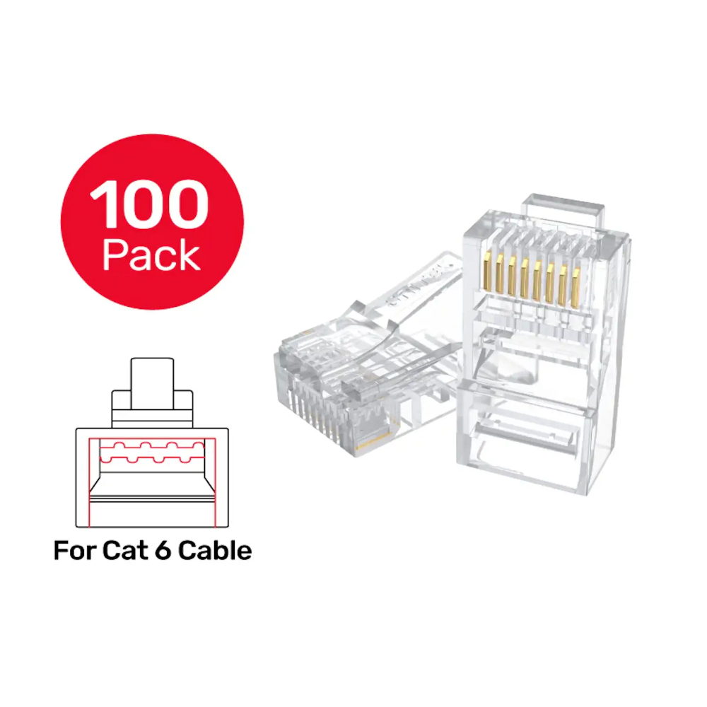 UNITEK-Y-OT19TP-CAT6-RJ45-Connectors-100-Piece-Box - One Chip Computers