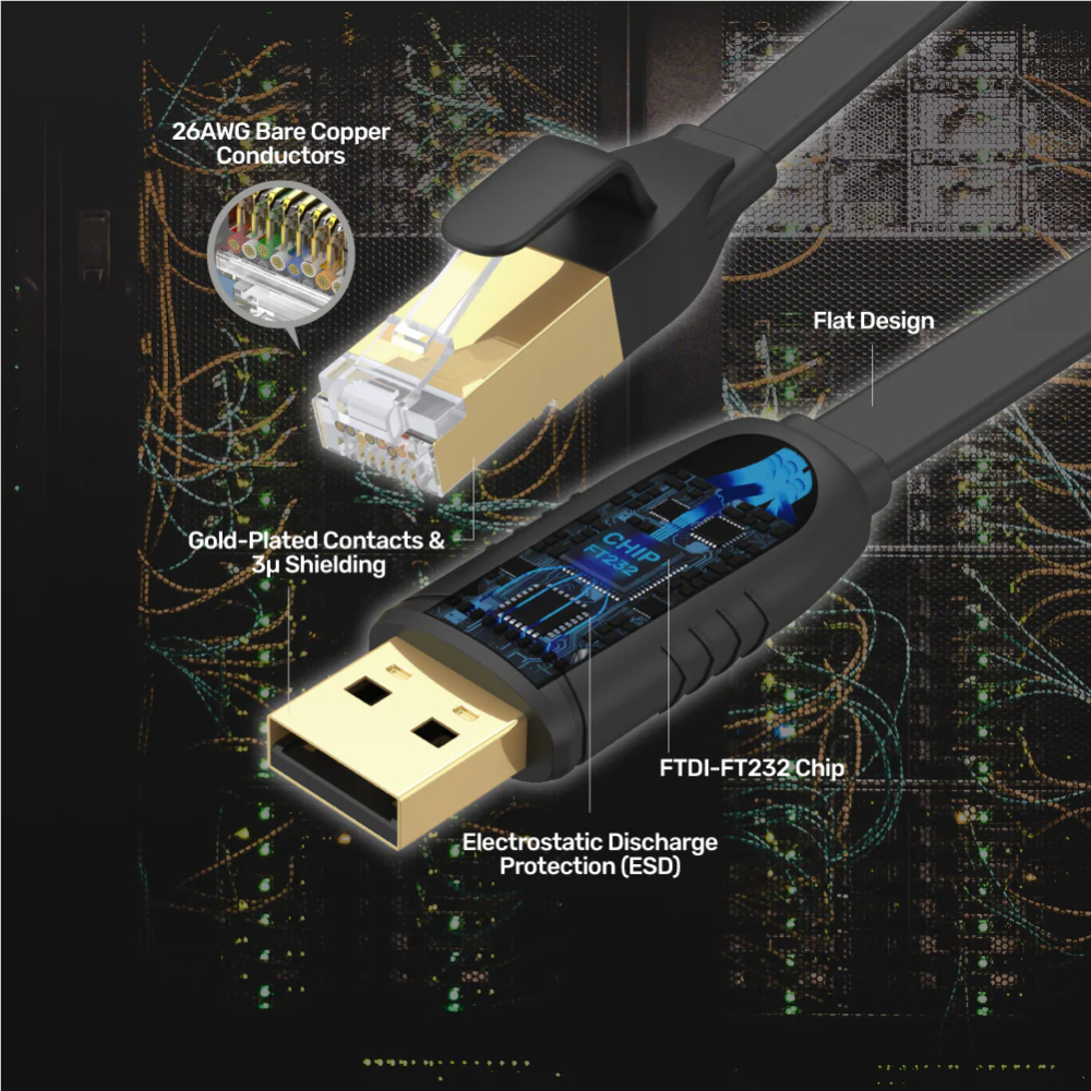 UNITEK-Y-SP02001B-USB-20-to-RJ45-Console-04 - One Chip Computers