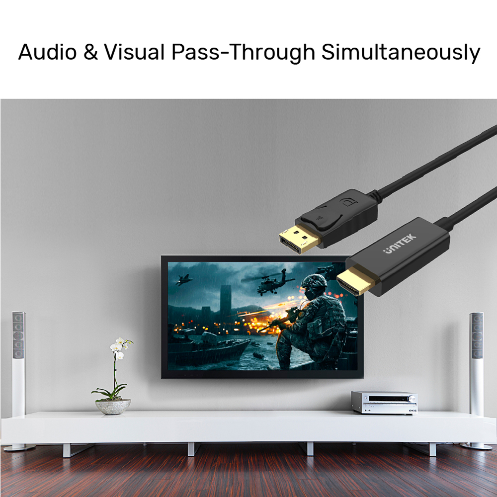 UNITEK_Y-5118CA_DisplayPort_to_HDMI_1080P_Full_HD_Cable_lifestyle_2_5bbfb449-0923-45ca-bab1-22ba69dd8998 - One Chip Computers