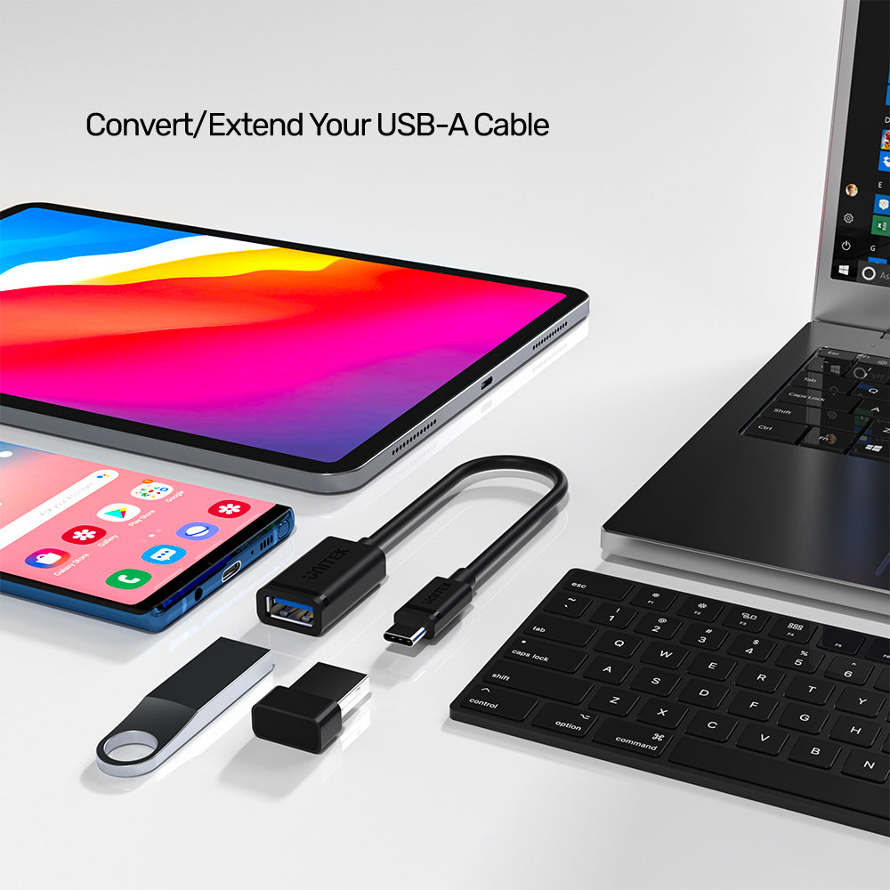 UNITEK_Y-C476BK_USB-C_to_USB-A_Adapter_with_5Gbps_lifestyle_v1 - One Chip Computers
