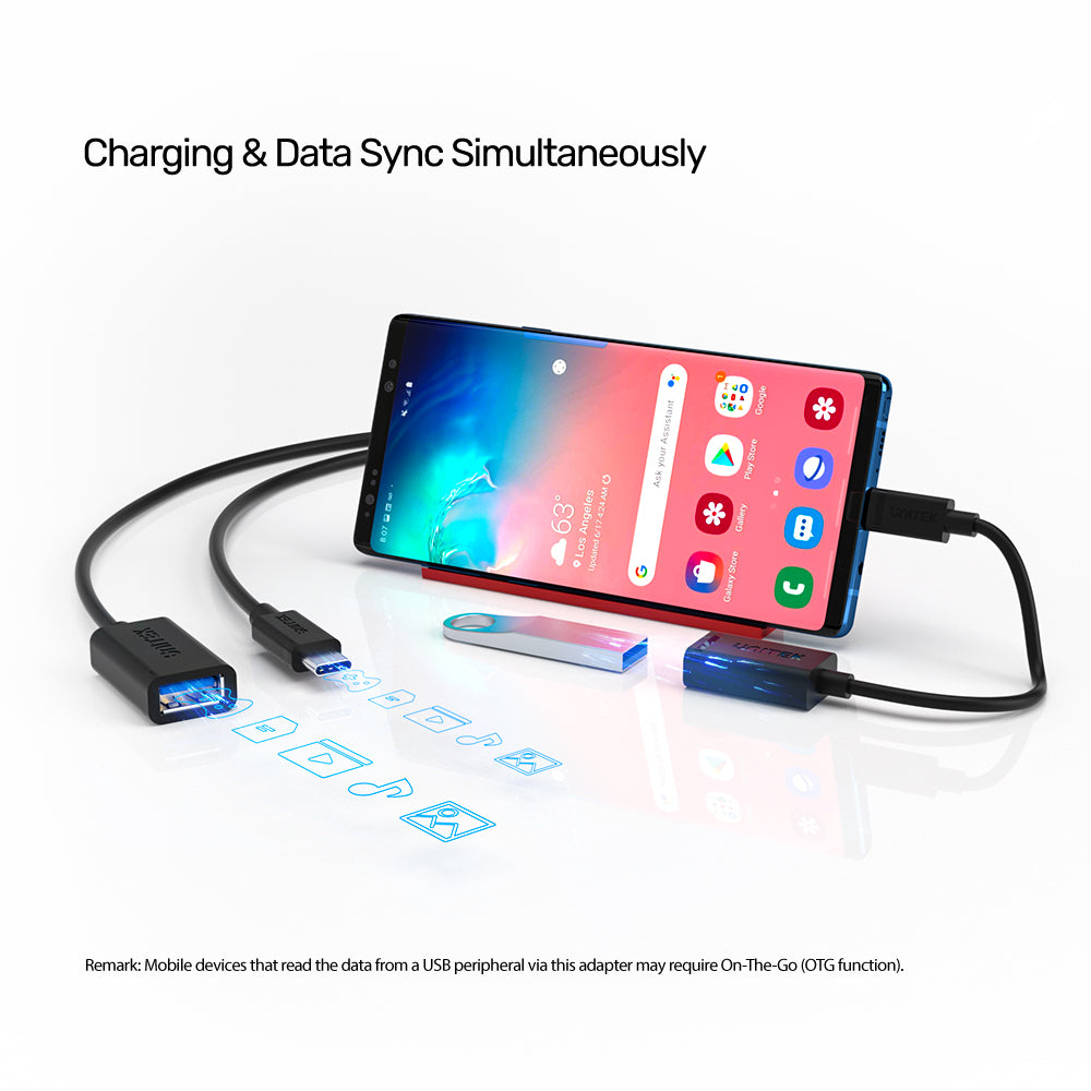 UNITEK_Y-C476BK_USB-C_to_USB-A_Adapter_with_5Gbps_lifestyle_v2 - One Chip Computers