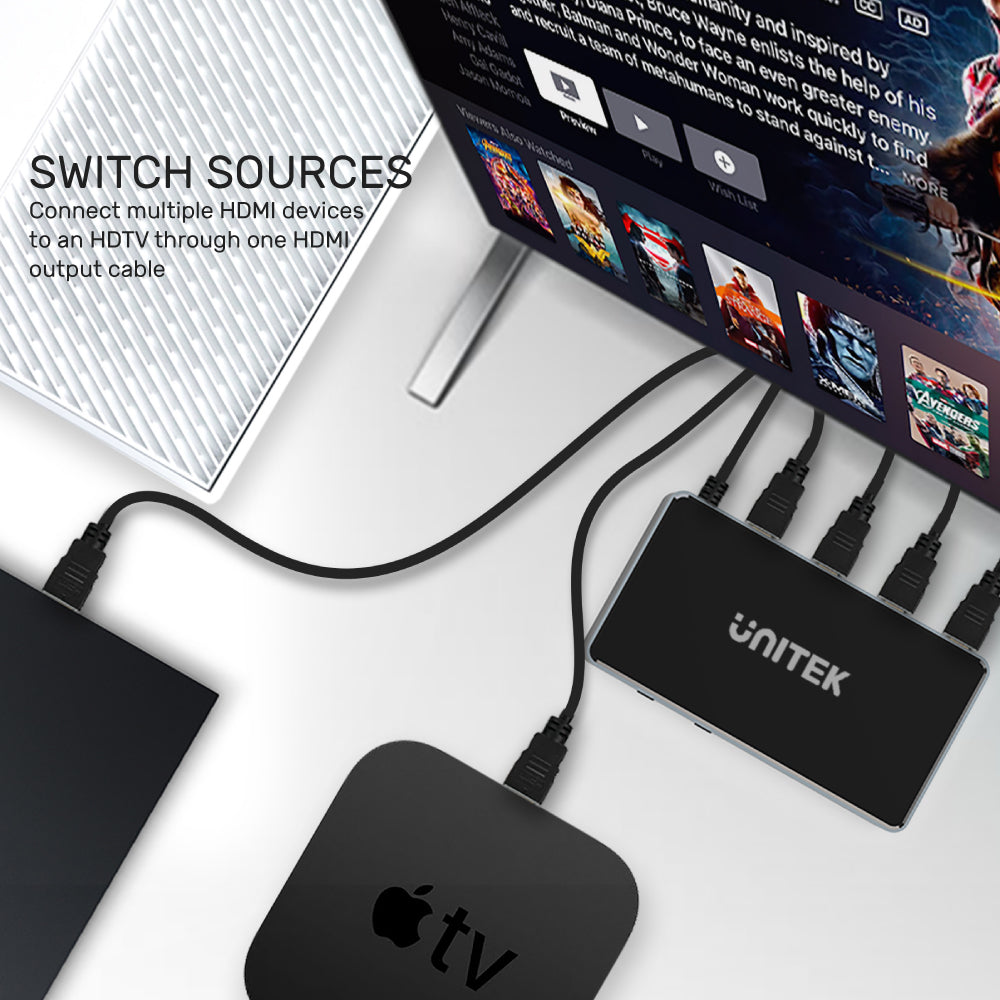 Unitek V1111A 4K HDMI Switch 3 In 1 Out Full HD
