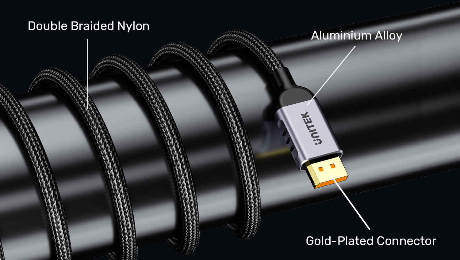 Unitek C1626GY01-2M DisplayPort 2.1 M to M Cable 16K 60Hz 80Gbps 2M