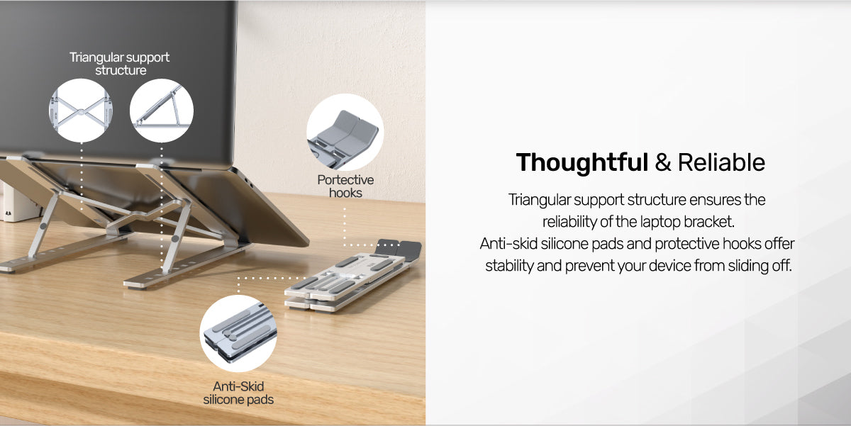 Unitek OT155SL Foldable Laptop Stand Aluminium