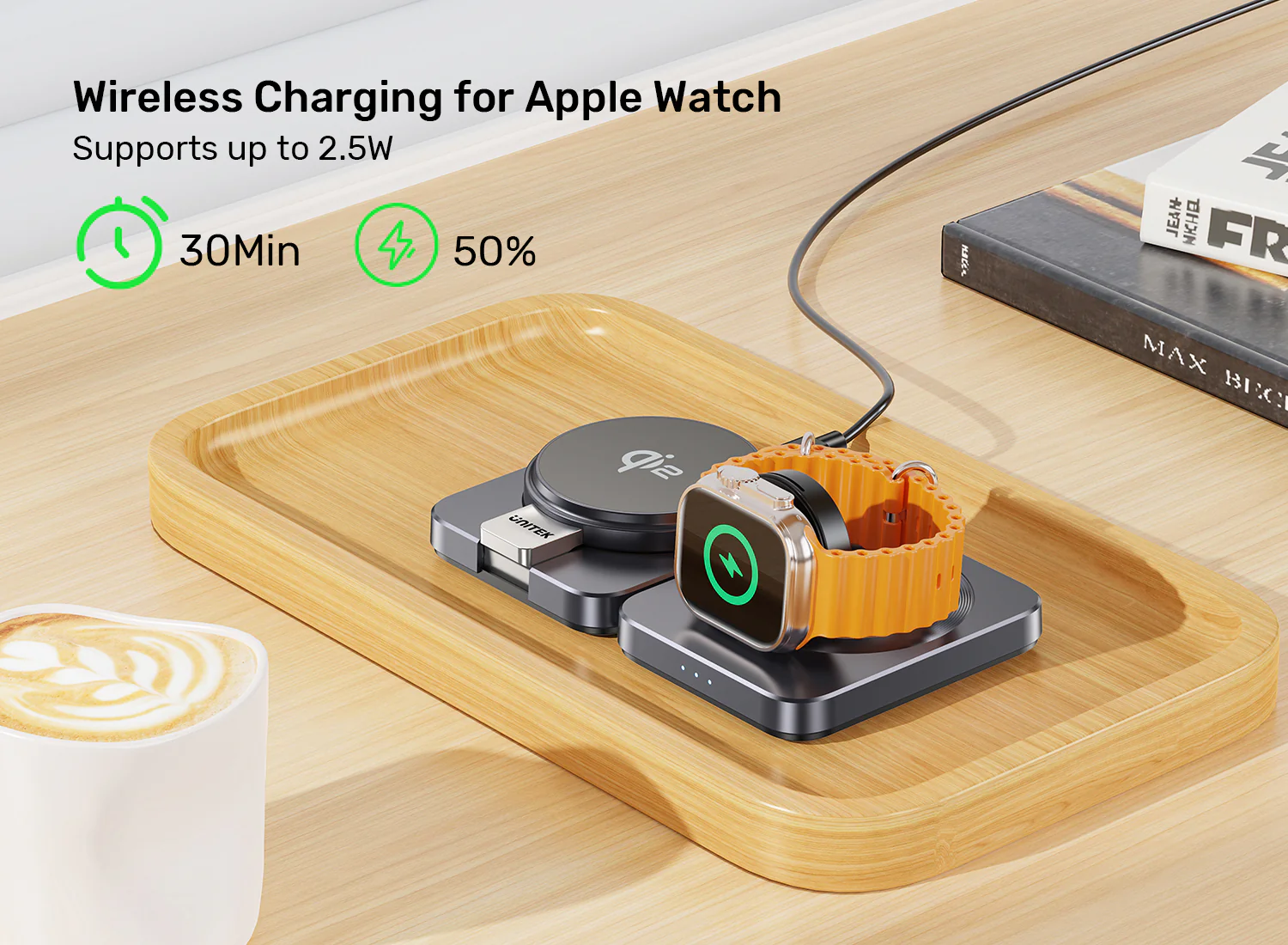 Unitek P1300AGY01 15W Qi2 Foldable 3-in-1 Charging Station