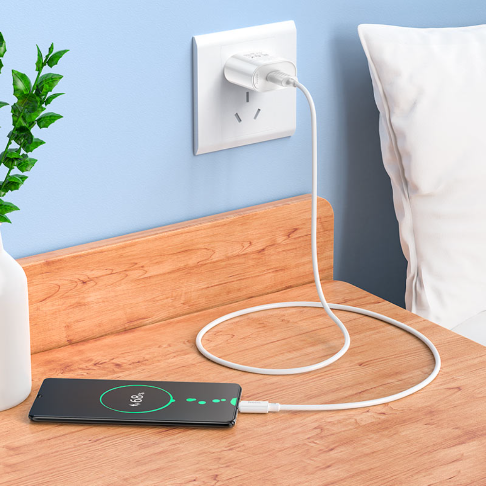 hoco-c109-fighter-single-port-qc3-wall-charger-us-set-usb-tc-charging - One Chip Computers