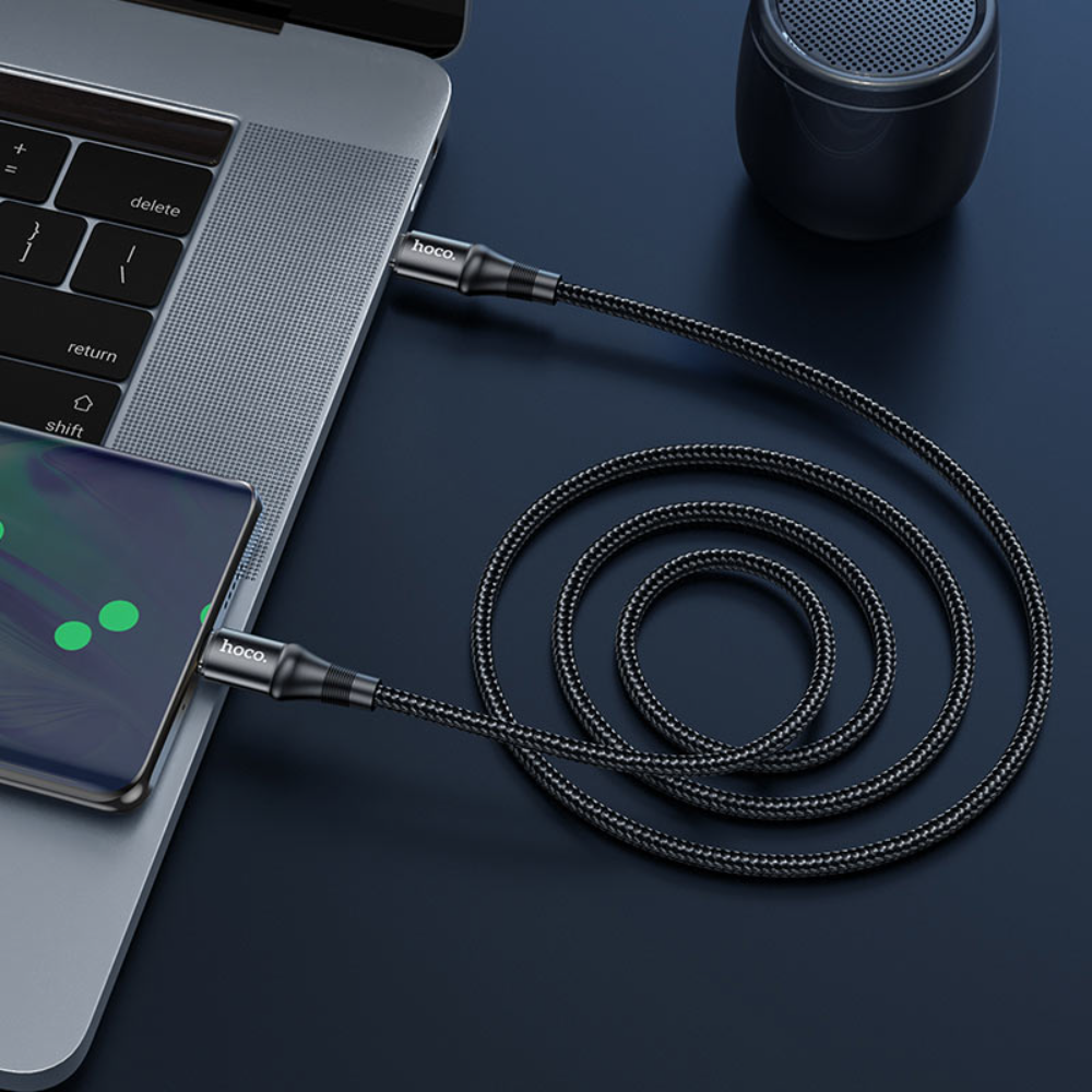 hoco-x50-type-c-to-type-c-exquisito-100w-charging-data-cable-overview - One Chip Computers