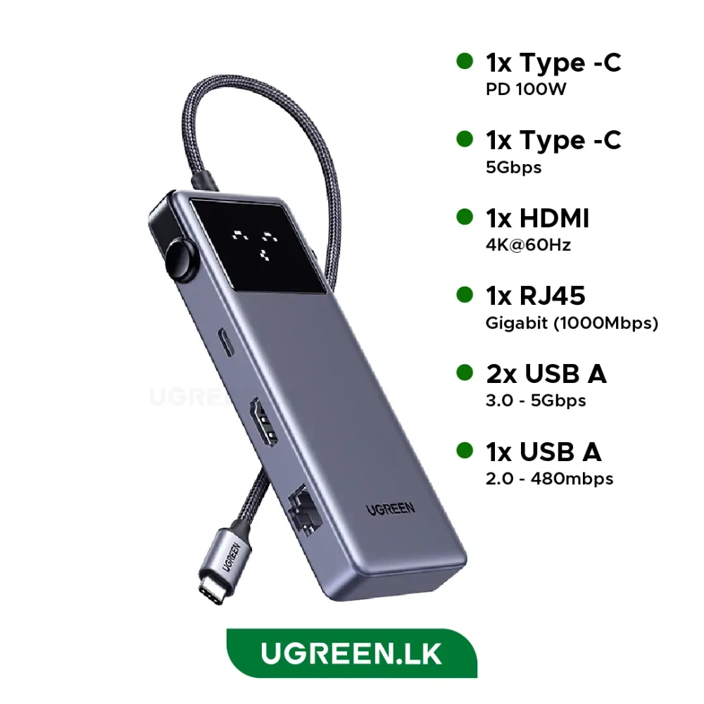 001 - One Chip Computers UGREEN 45155 7-in-1 Type-C Multifunction Hub