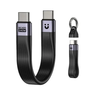 UNITEK C14179ABK01-0.13M FULL-FEATURED USB4 KEYCHAIN CABLE 240W PD 8K@60HZ 13CM