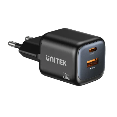 Unitek P1128ABK01-EU Zeno 20W Dual-Port GaN Wall Charger Black
