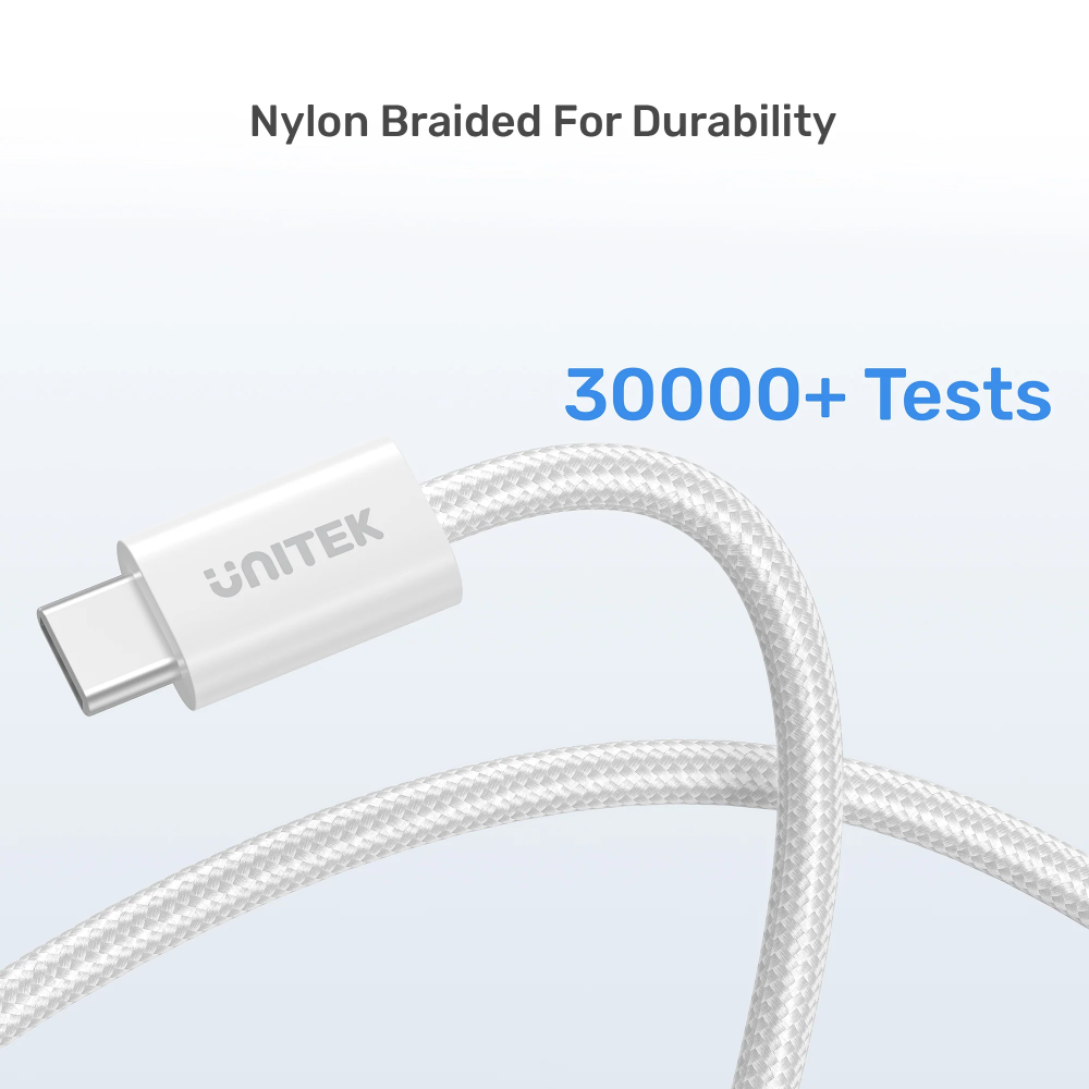 Unitek C14141ACL01-1M Magnetic USB-C M/M Cable 100W 1M Cream Latte - One Chip Computers Unitek C14141ACL01-1M Magnetic USB-C M/M Cable 100W 1M Cream Latte