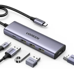 UGREEN 15596 Revodok USB C Hub 5 in 1 Multiport Adapter 4K HDMI 100W Power Delivery