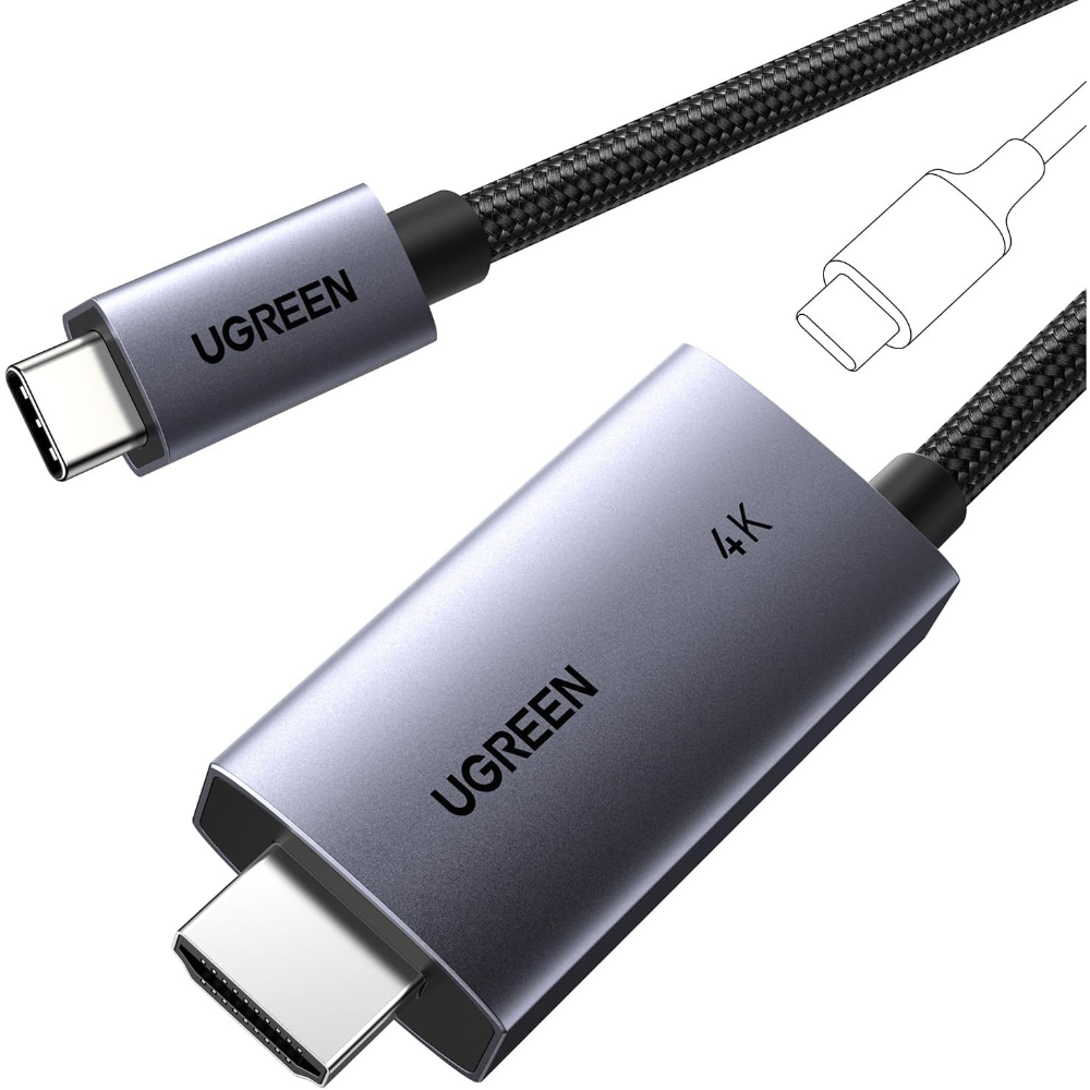 1 - One Chip Computers UGREEN 55330 USB C to HDMI Cable 2m 4K PD Charging