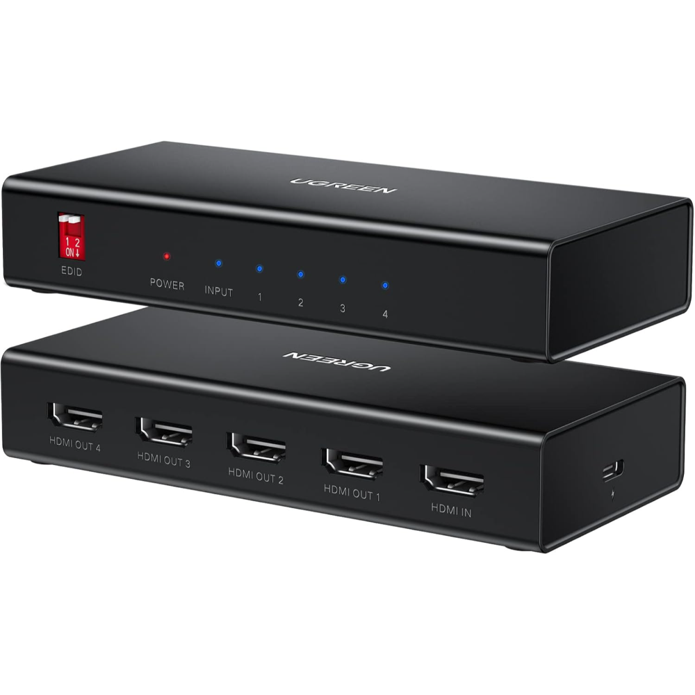 - One Chip Computers UGREEN 90805 1-IN-4 OUT HDMI SPLITTER 4K@30HZ