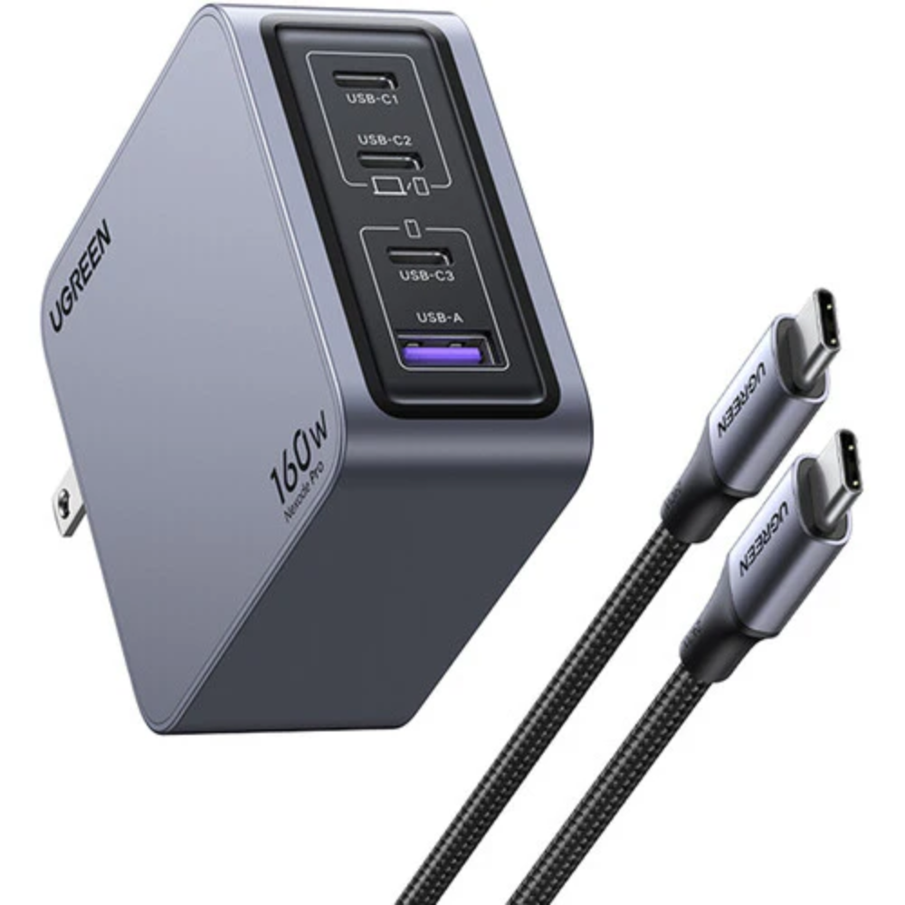 2 - One Chip Computers Ugreen 25876 Nexode Pro 160W 4-Port GaN USB-C/USB-A Charger