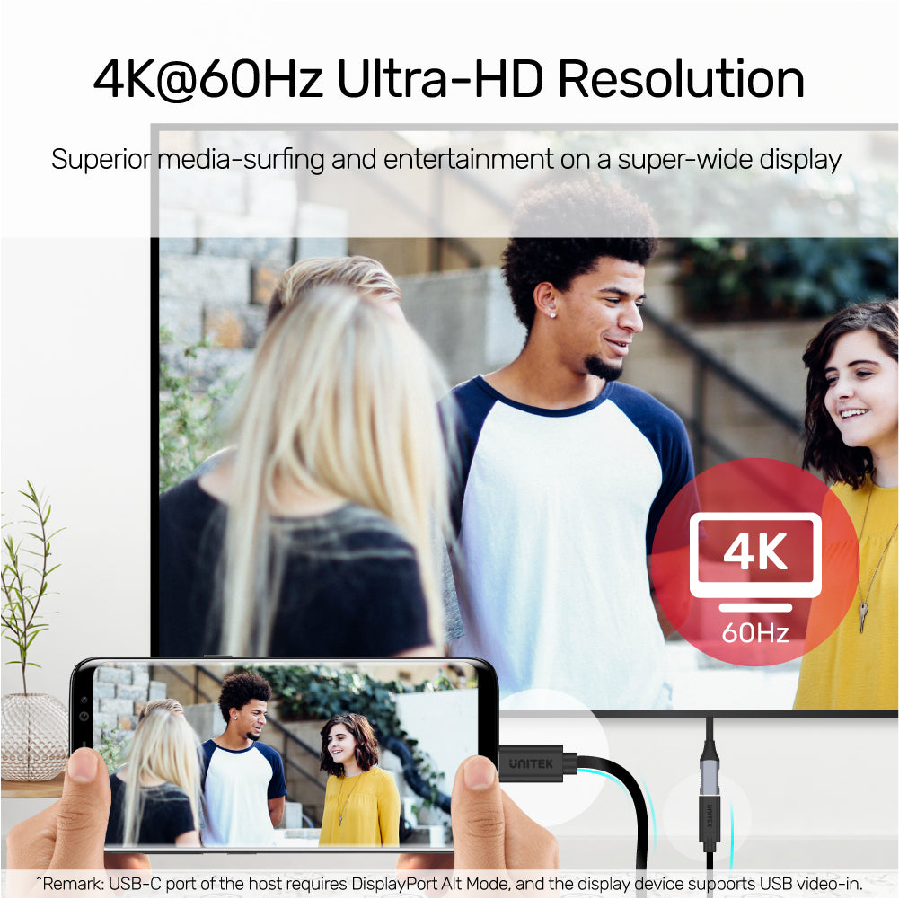 Unitek C14086BK-1.5M Full-Featured USB-C Extension Cable PD100W 4K@60Hz 1.5M