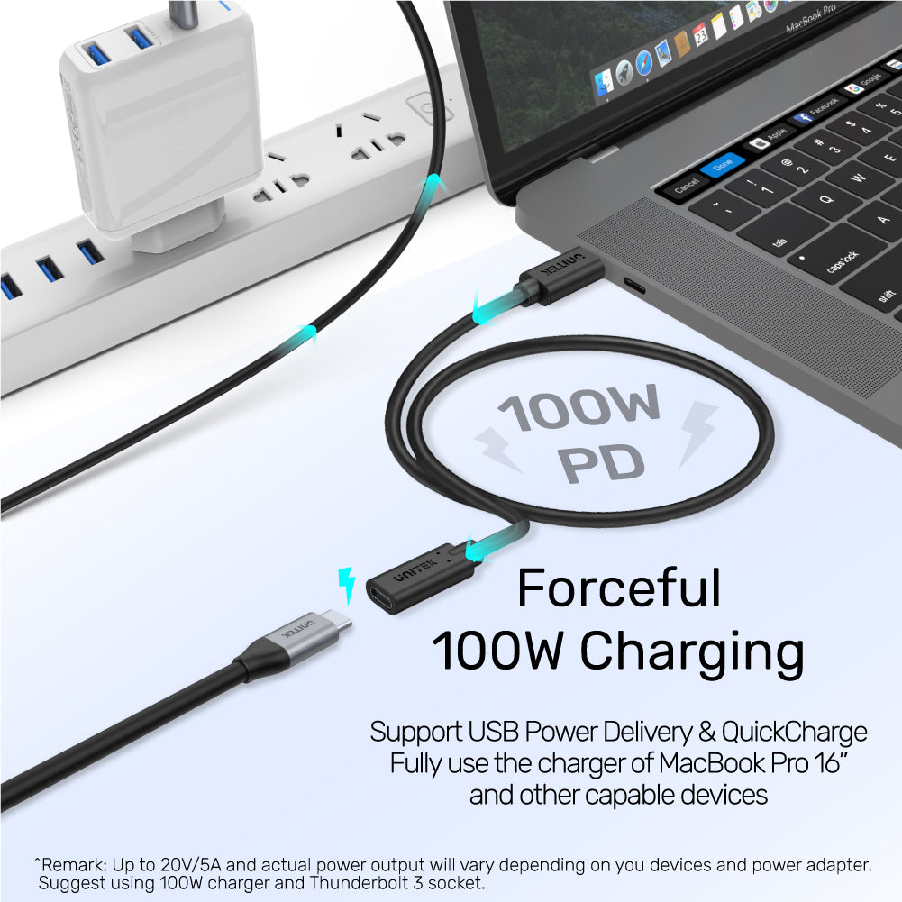 Unitek C14086BK-1.5M Full-Featured USB-C Extension Cable PD100W 4K@60Hz 1.5M