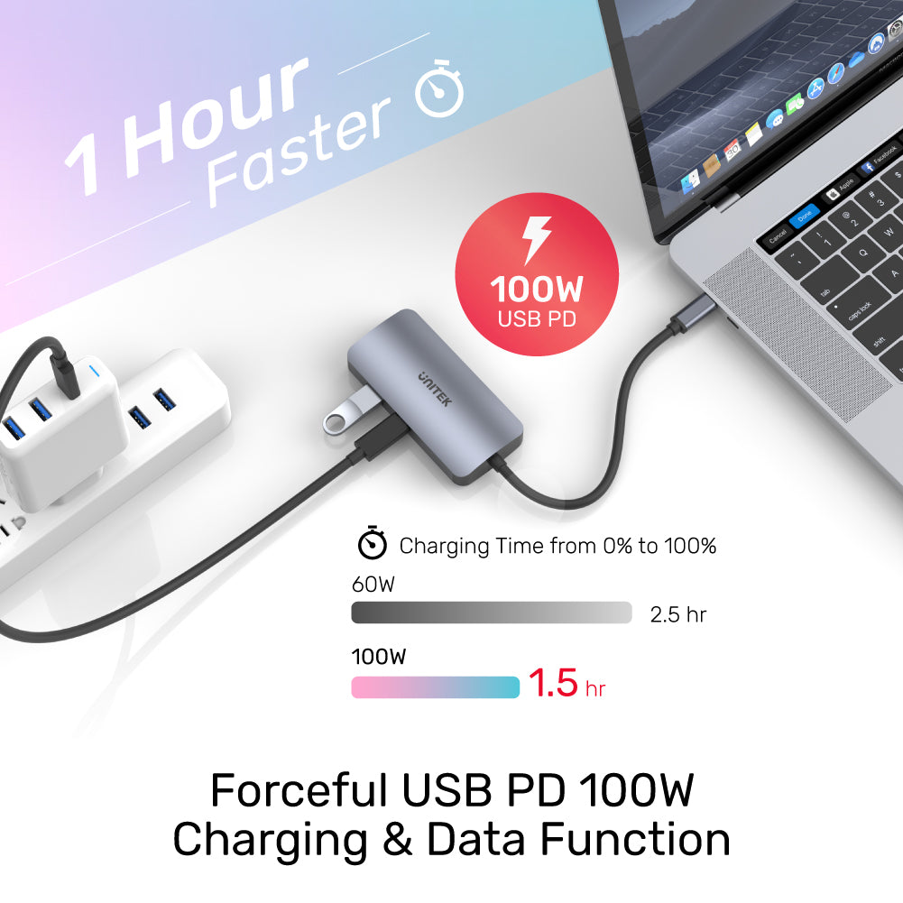 Unitek C14086BK-1.5M Full-Featured USB-C Extension Cable PD100W 4K@60Hz 1.5M