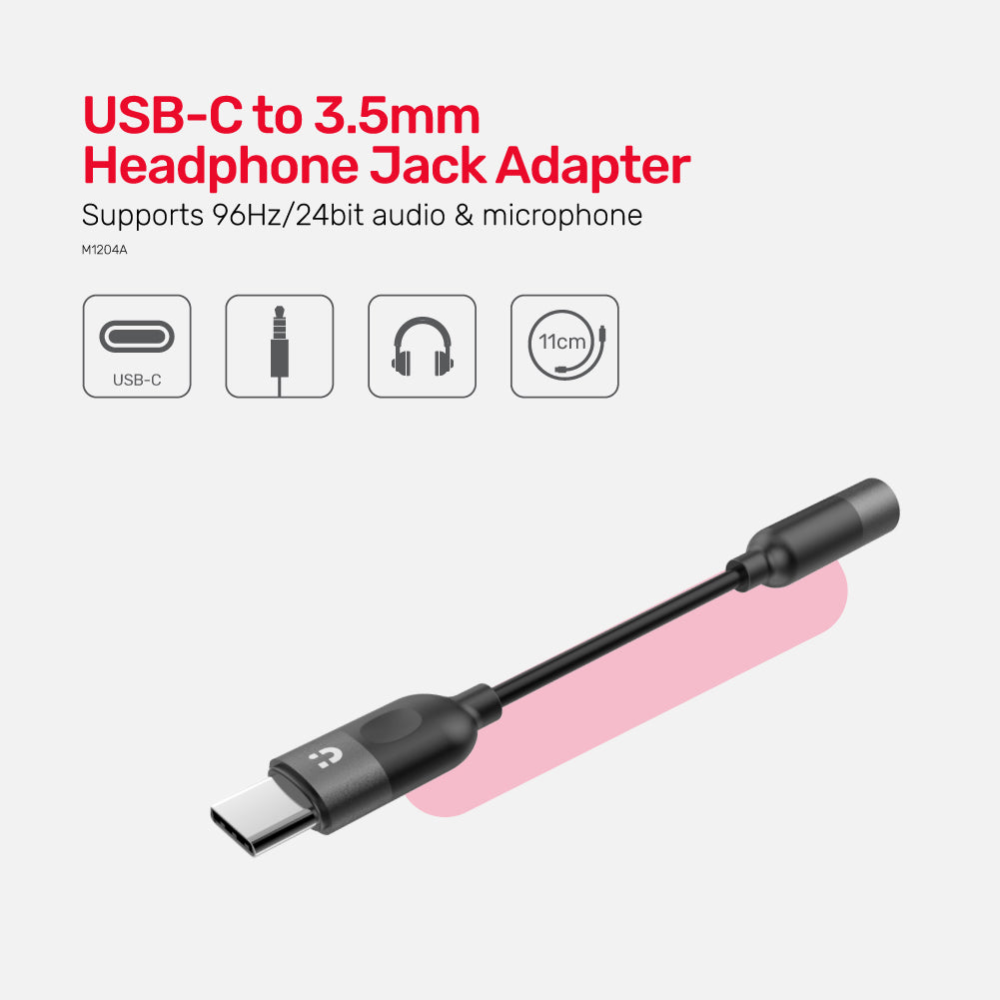 UNITEK M1204A USB-C TO 35MM HEADPHONE JACK ADAPTER3 - One Chip Computers Unitek M1204A USB-C to 3.5mm Headphone Jack Adapter with DAC Chip