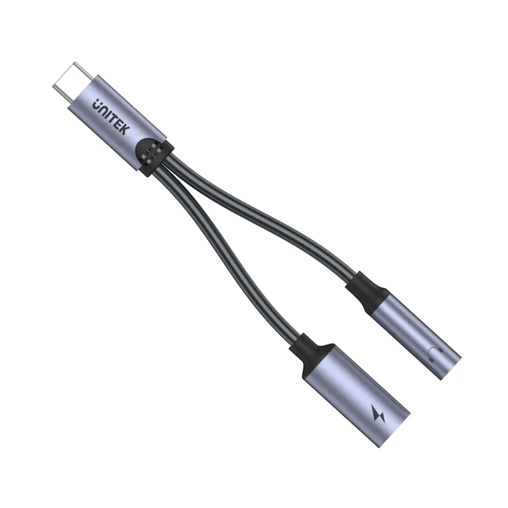 UNITEK M205A USB-C TO 35MM AUDIO JACK1 - One Chip Computers Unitek M205A USB-C to 3.5mm Audio Jack & PD 60W Charging Adapter