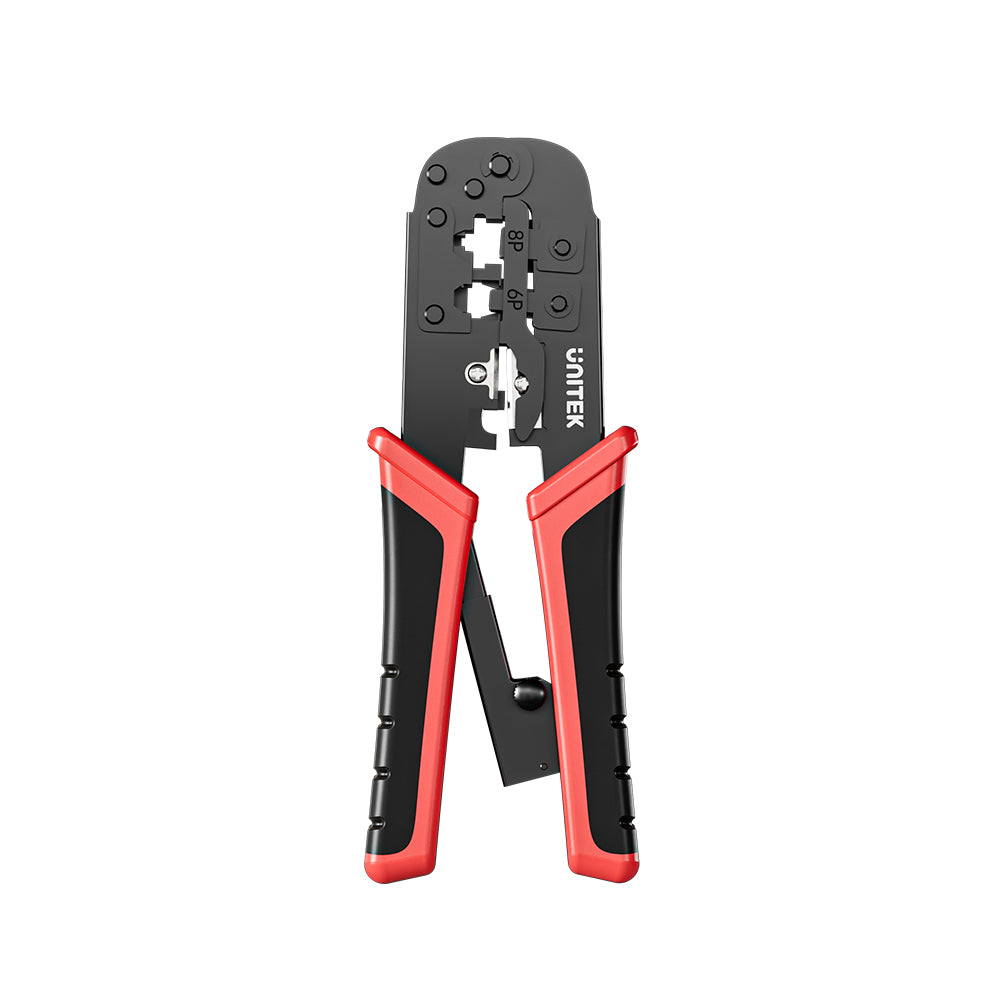 UNITEK OT139ABL01 MULTI-FUNCTION NETWORK CABLE CRIMPING TOOL1 - One Chip Computers Unitek OT136ARD01 8P/6P/4P Multi-Function Ratchet Network Cable Crimping Tool
