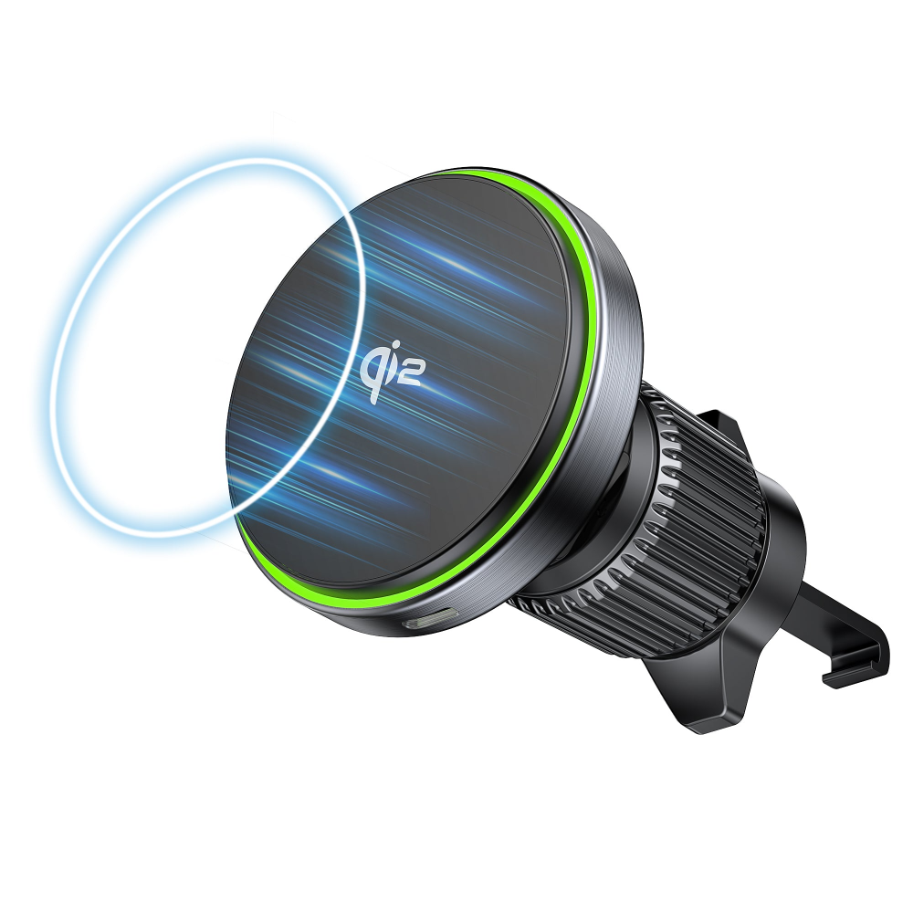 UNITEK P1404ABK01 Qi2 MAGNETIC WIRELESS CAR AIR VENTS CHARGER 15W01 - One Chip Computers Unitek P1404ABK01 Qi2 Magnetic Wireless Car Air Vent Charger
