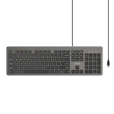 Unitek T052AGY01-US SlimTap Ultra-Light Wired Keyboard 104 Keys Space Gray