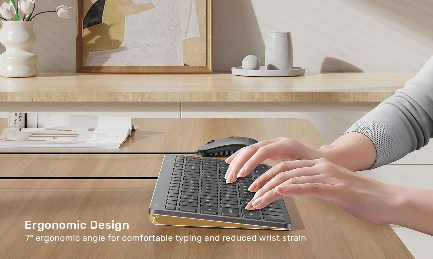 Unitek T053AGY01-US SlimTap Ultra-Light Wired Keyboard 99 Keys Space Gray