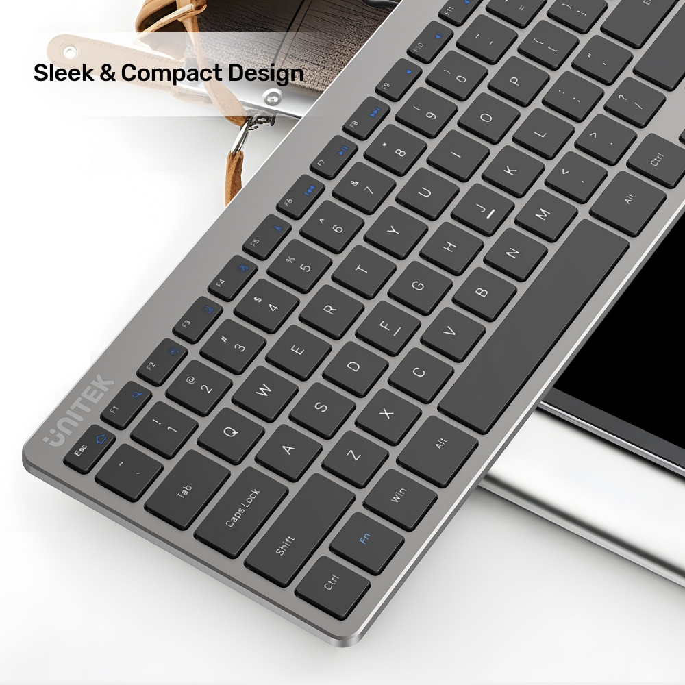 UNITEK T053AGY01-US SLIMTAP ULTRA LIGHT WIRED KEYBOARD WITH 99 KAYS SPACE GREY11 - One Chip Computers Unitek T053AGY01-US SlimTap Ultra-Light Wired Keyboard 99 Keys Space Gray