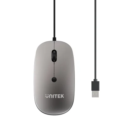 Unitek T060BGY01 SlimTrack Wired Optical Mouse Space Grey