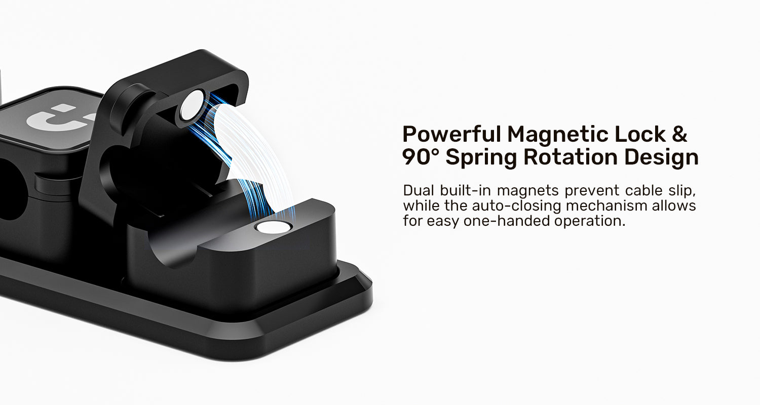 Unitek T1117ABK01 SnapHold Magnetic Cable Clip Holder with Base
